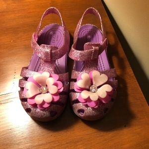 Girls Purple Crocs Sandals